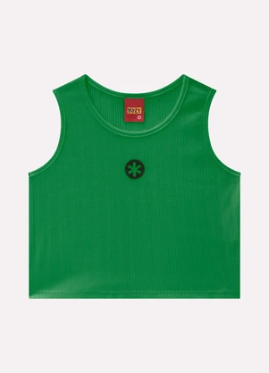 Kyly - Blusa Boxy Infantil Menina em Ribana Verde - KYLY
