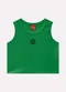 Kyly - Blusa Boxy Infantil Menina em Ribana Branco - variação: Verde
