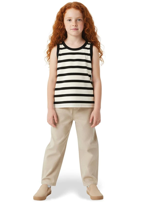 Malwee Kids - Blusa Cropped Listrada Canelada Preto 2