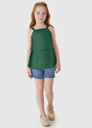 Carinhoso - Blusa em Babados Verde  - CARINHOSO