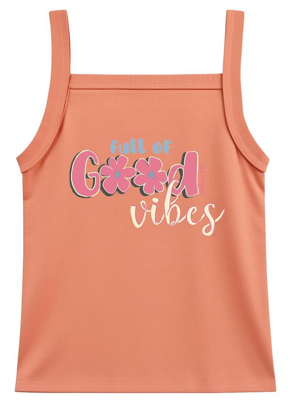 Malwee Kids - Blusa Full Of Good Vibe Laranja Pastel