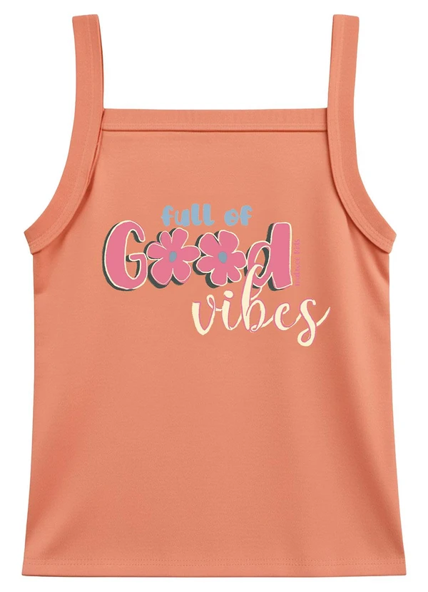 Malwee Kids - Blusa Full Of Good Vibe Laranja Pastel 1