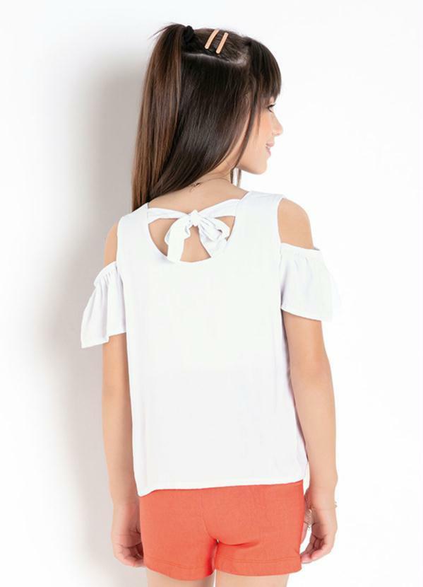 Queima Estoque - Blusa Infantil Branca com Amarração nas Costas 2