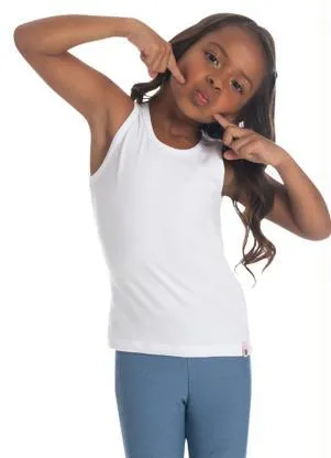 Brandili - Blusa Infantil Menina Cotton Branco - BRANDILI