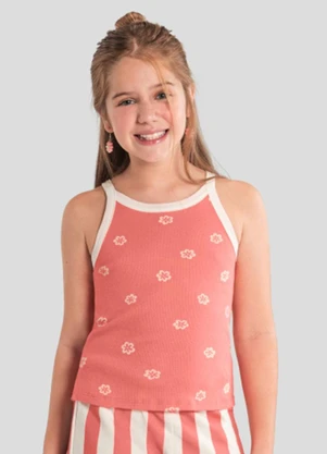 Brandili - Blusa Infantil Menina Regata Listrada Rosa - BRANDILI