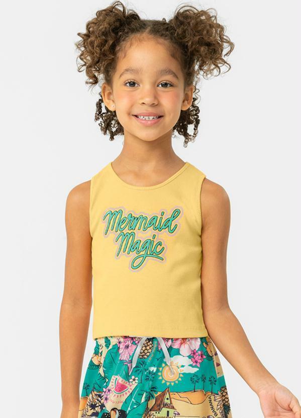 Rovi Kids - Blusa Regata Infantil Feminina Amarelo