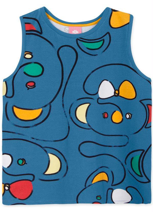 Lilica Ripilica - Blusa Regata Infantil Menina Azul