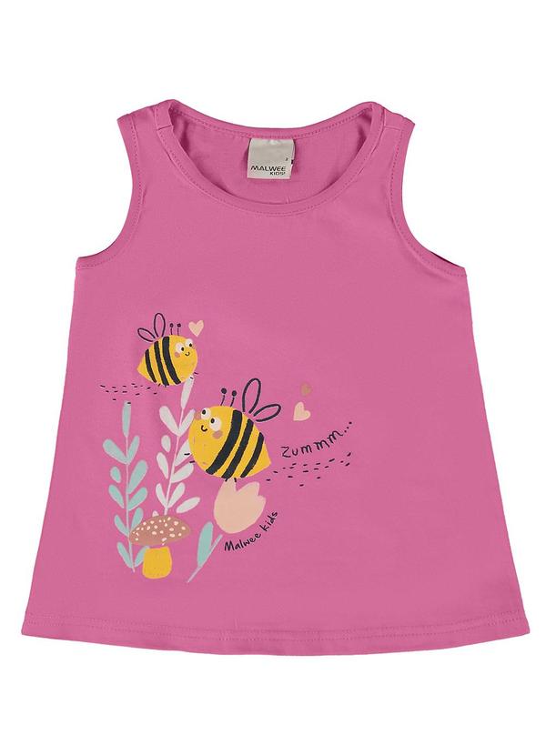 Malwee Kids - Blusa Rosa Escuro Evasê de Abelhinhas Menina 2
