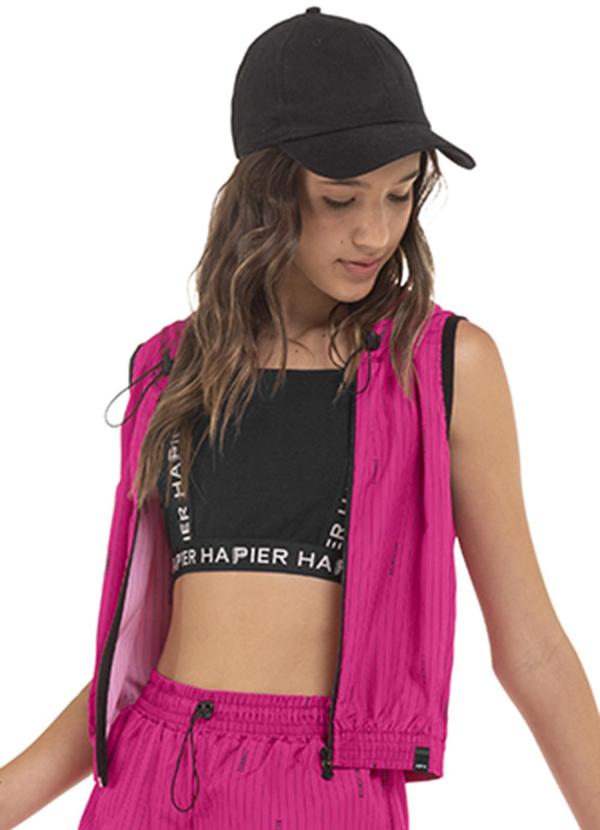 Hapier - Colete com Capuz Juvenil Feminino  Rosa