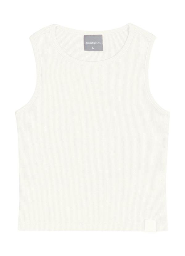Quimby - Cropped Básico Infantil em Ribana Bege