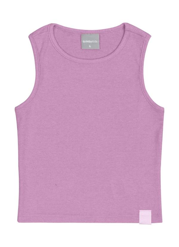 Quimby - Cropped Básico Infantil em Ribana Roxo