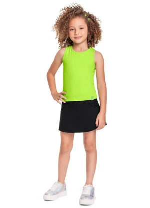 Quimby - Cropped Básico Infantil em Ribana Verde - QUIMBY