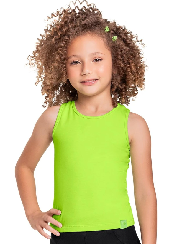 Quimby - Cropped Básico Infantil em Ribana Verde