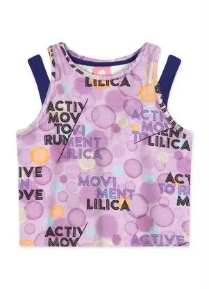 Lilica Ripilica - Regata Alça Dupla Infantil MeninaRoxo - LILICA RIPILICA