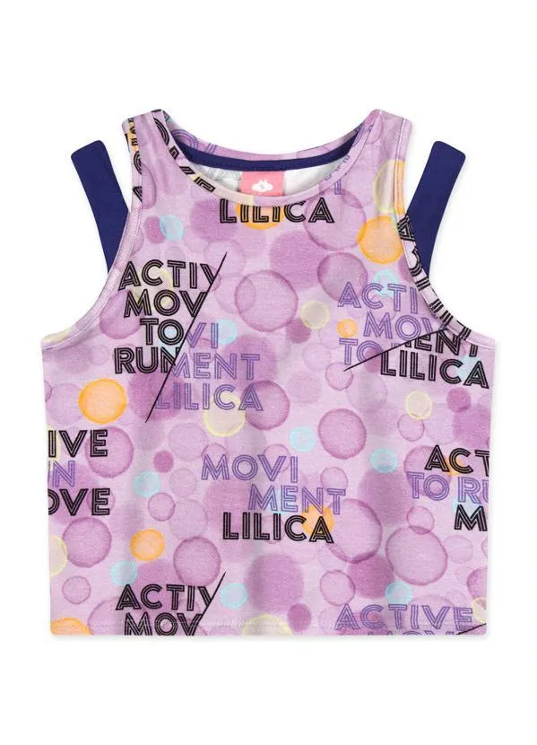 Lilica Ripilica - Regata Alça Dupla Infantil MeninaRoxo