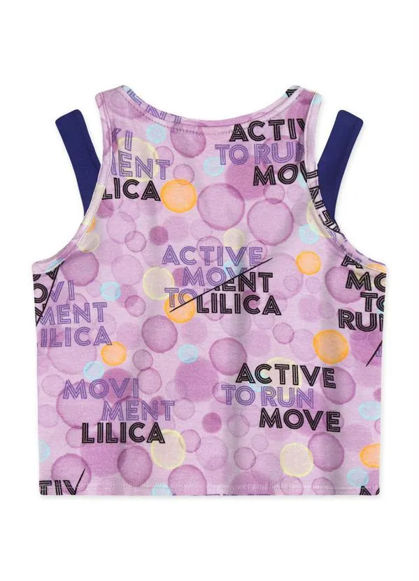 Lilica Ripilica - Regata Alça Dupla Infantil MeninaRoxo 2
