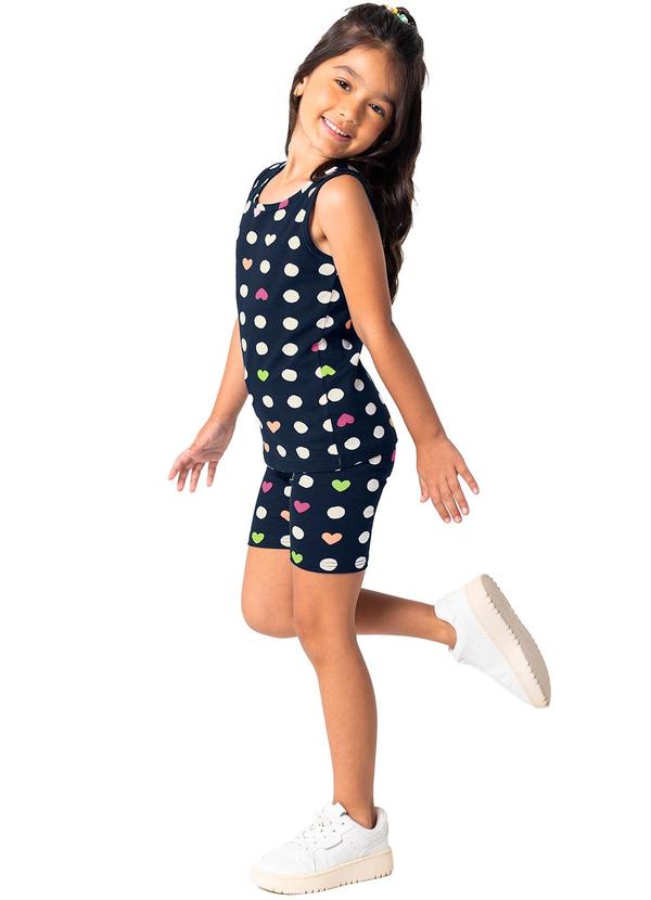 Malwee Kids - Regata Azul Marinho Corações em Cotton Menina 2