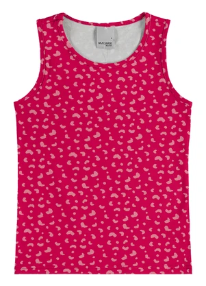Malwee Kids - Regata Básica Animal Print Rosa Escuro - MALWEE KIDS