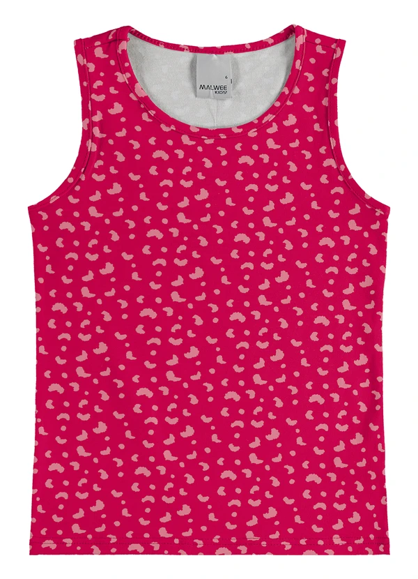 Malwee Kids - Regata Básica Animal Print Rosa Escuro