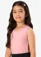 Rovi Kids - Regata Básica Infantil Menina Verde - variação: Rosa