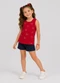 Trick Nick - Regata Básica Infantil Feminina Azul - variação: Vermelho