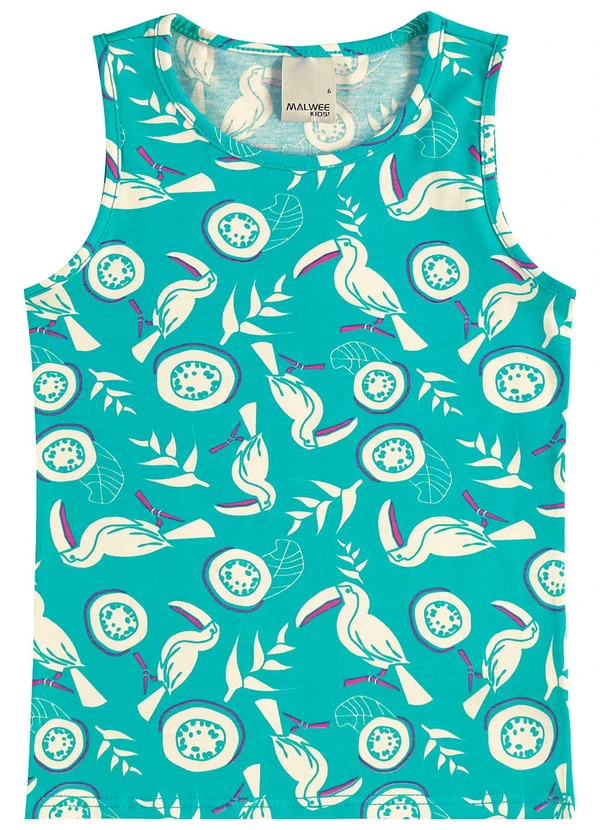 Malwee Kids - Regata Básica Tropical Azul Turquesa