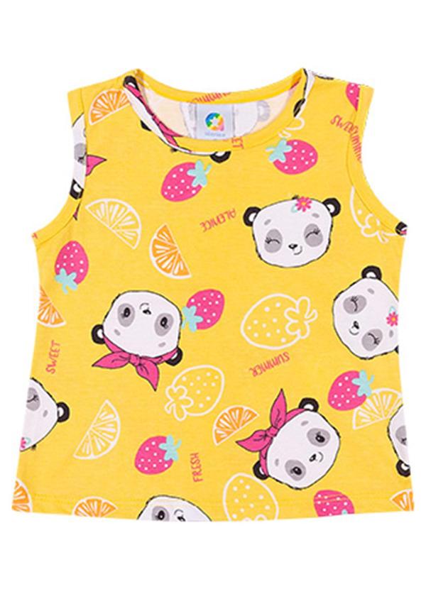 Alenice - Regata Bichinhos Fofos Menina Alenice Amarelo