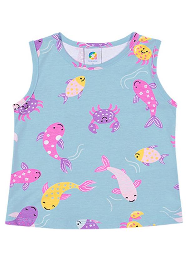 Alenice - Regata Bichinhos Fofos Menina Alenice Azul