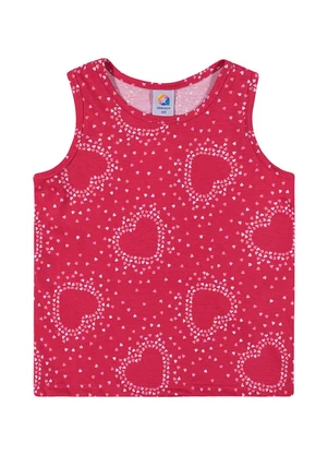 Outlet - Regata com Estampa Menina Rosa  - OUTLET