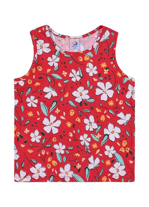 Alenice - Regata com Estampa Menina Vermelho