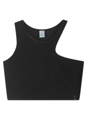 Hapier - Regata Cropped Assimétrica Juvenil Preto - HAPIER