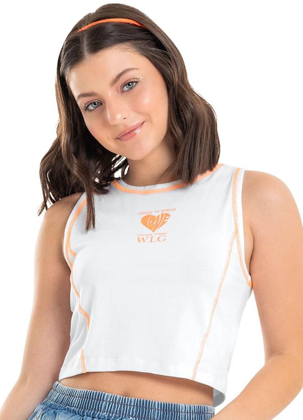 Gloss - Regata Cropped Infantil Branco