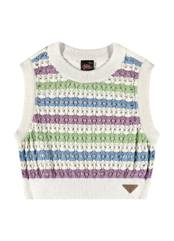 Gloss - Regata Cropped Juvenil em Tricô Bege 5