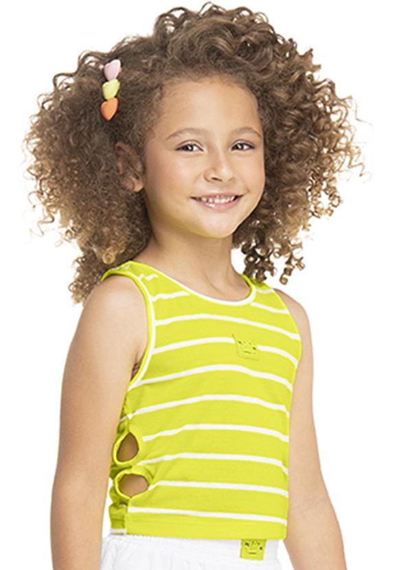 Marisol - Regata Cropped Neon Infantil Feminina Amarelo
