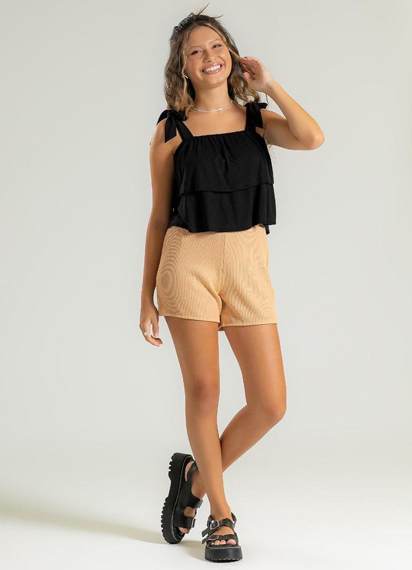 Cativa Teen - Regata Decote Quadrado em Viscose Preto 3