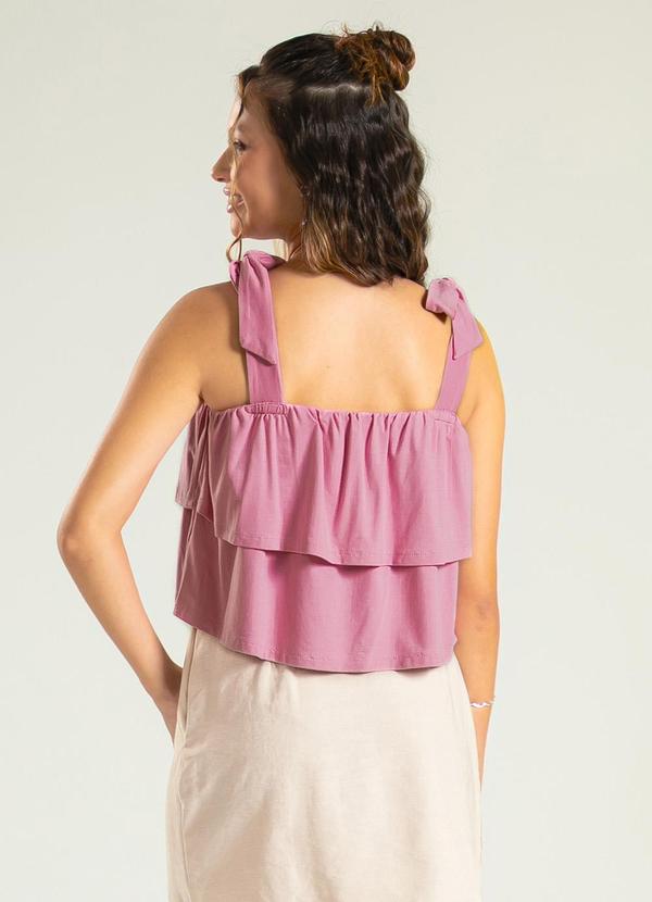 Cativa Teen - Regata Decote Quadrado em Viscose Rosa 2