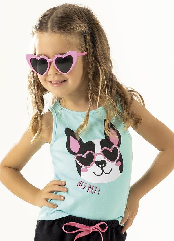 Cativa Kids - Regata em Cotton Estampada Verde