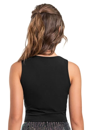 Regata em Paetê para Menina Gloss Preto - GLOSS