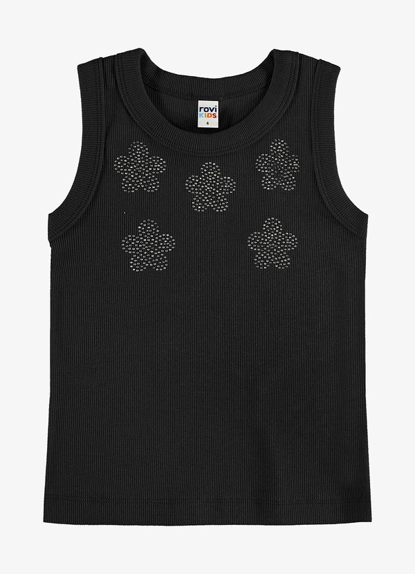 Rovi Kids - Regata Feminina Infantil Ribana Preto