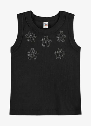 Rovi Kids - Regata Feminina Infantil Ribana Preto - ROVI KIDS