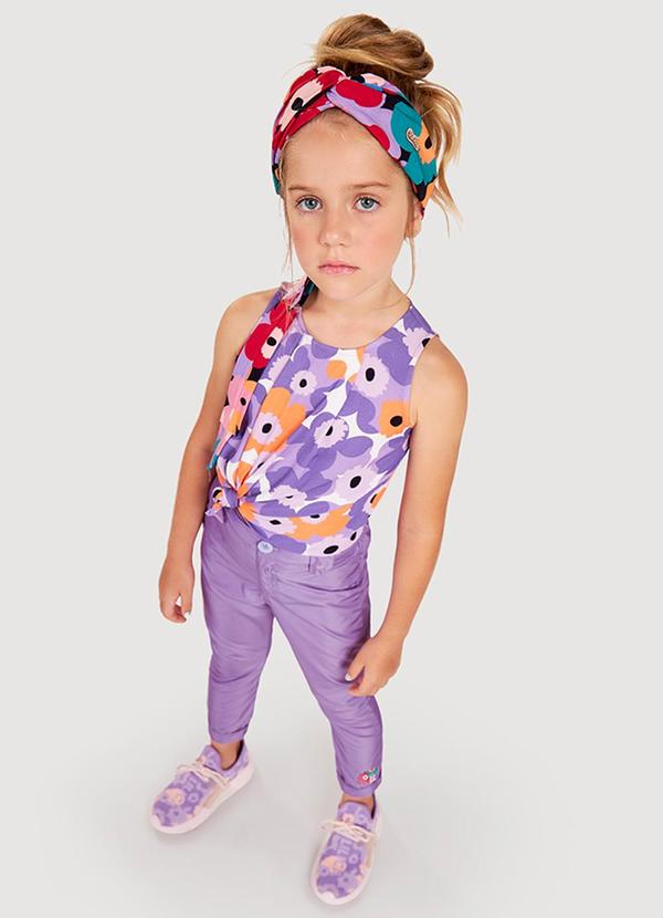 Lilica Ripilica - Regata Floral Infantil Menina Lilás 2