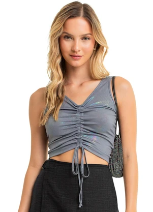 Gloss - Regata Holográfica Juvenil Cinza - GLOSS