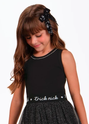 Rovitex - Regata Infantil com Corrente de Strass Preto - ROVITEX