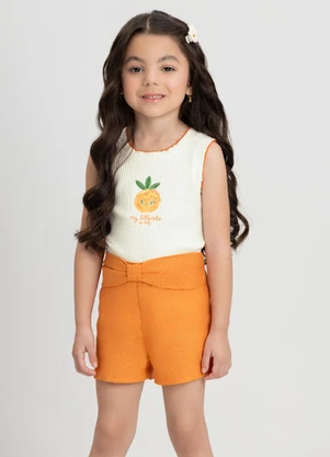 Regata Infantil com Estampa Bordada Up Baby Branco - UP BABY