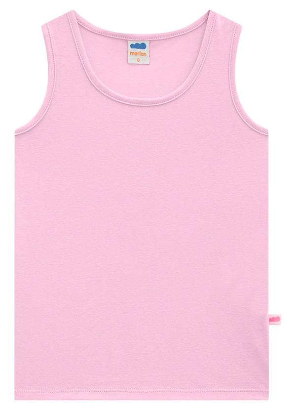 Marlan - Regata Infantil em Cotton Penteado Rosa 