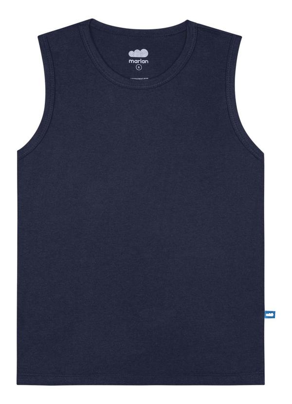 Marlan - Regata Infantil em Meia Malha Penteada Azul