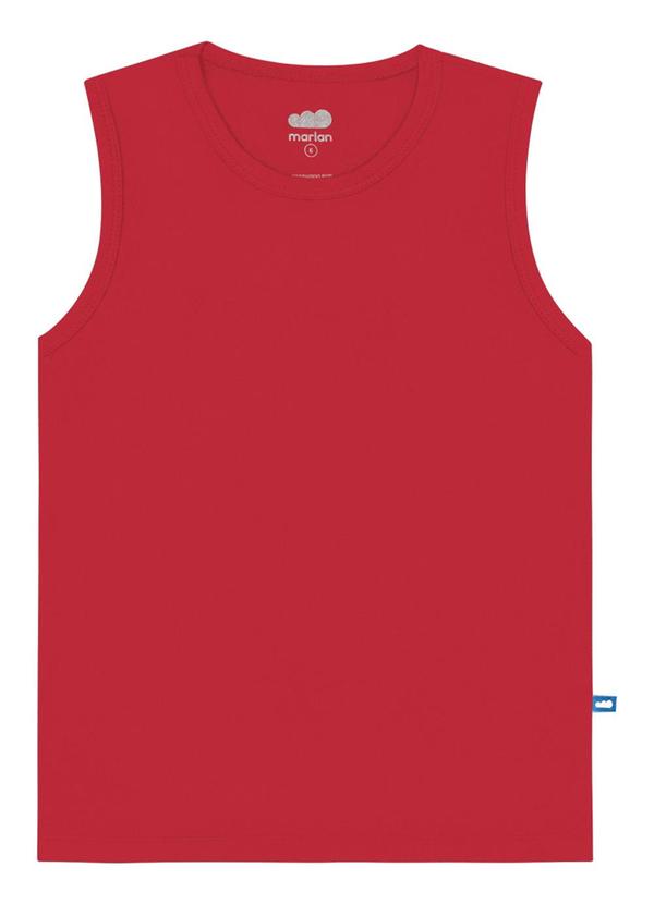 Marlan - Regata Infantil em Meia Malha Penteada Vermelho