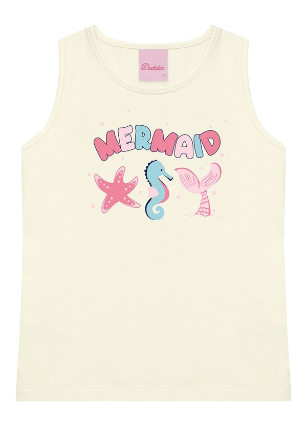 Duduka - Regata Infantil Estampa Mermaid Bege