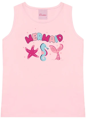 Duduka - Regata Infantil Estampa Mermaid  Rosa - DUDUKA