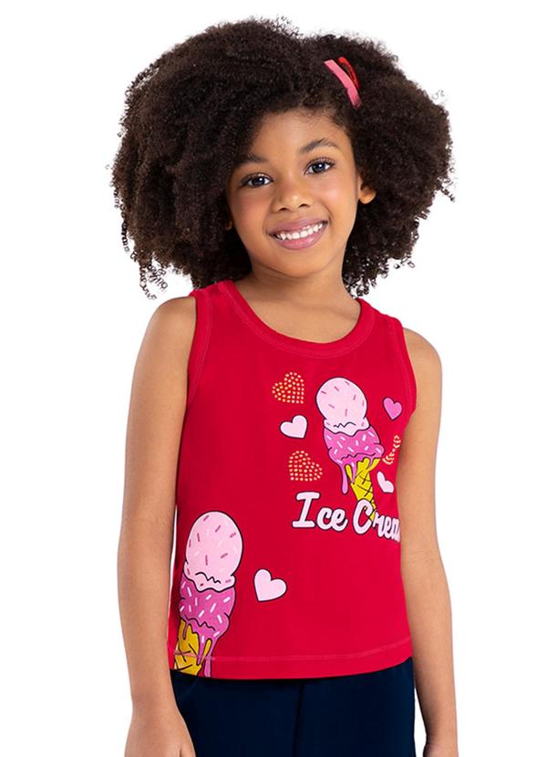 Rovi Kids - Regata Infantil Feminina Ice Cream Vermelho 1
